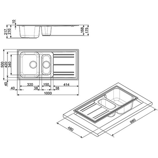 Image of Smeg LZ102B lavello Sintetico