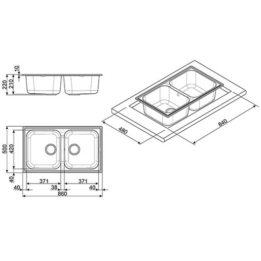 Image of Smeg LZ862P lavello Sintetico