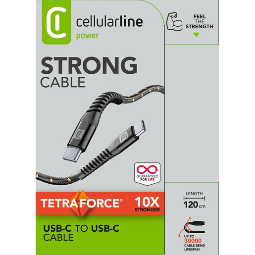 Image of Cellularline Tetra Force Cable 120cm - USB-C to USB-C