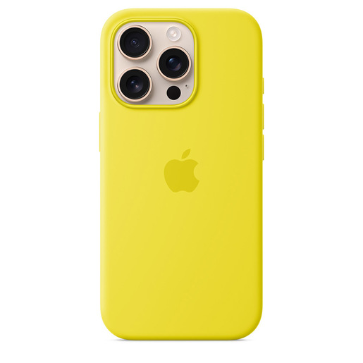 Image of Apple Custodia MagSafe in silicone per iPhone 16 Pro - Giallo carambol